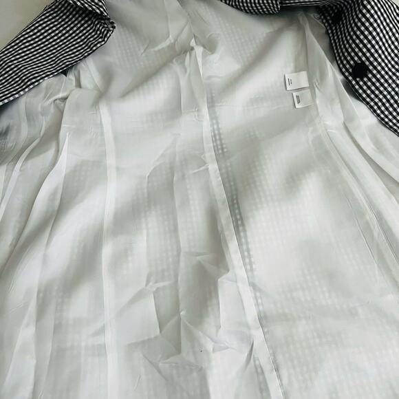 Anne Klein Black Whute Gingham Long Line Jacket Size M Medium - Picture 6 of 9
